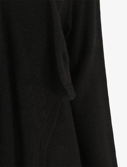 Gilet mi-long col cascade - Noir - 3