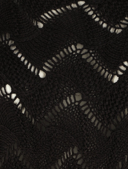 Pull loose col bateau - Noir - 3