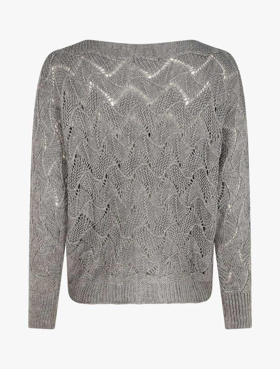 Pull loose col bateau - Gris - 2