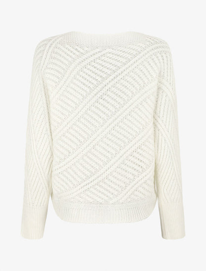 Pull droit uni à col bateau - Blanc - 2