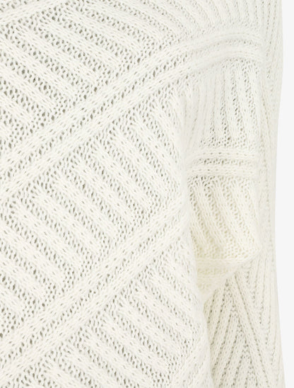 Pull droit uni à col bateau - Blanc - 3