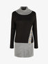 Robe pull col roulé à bouton - Gris - 4