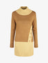 Robe pull col roulé à bouton - Camel - 4