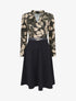 Robe bicolore imprimé feuillage - Beige - 6