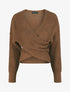 Pull croisé manches longues - Marron - 6