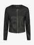 Veste droite zippée en simili - Noir - 1