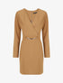 Robe courte ajustée à chaîne - Camel - 1