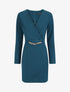Robe courte ajustée à chaîne - Bleu canard - 1