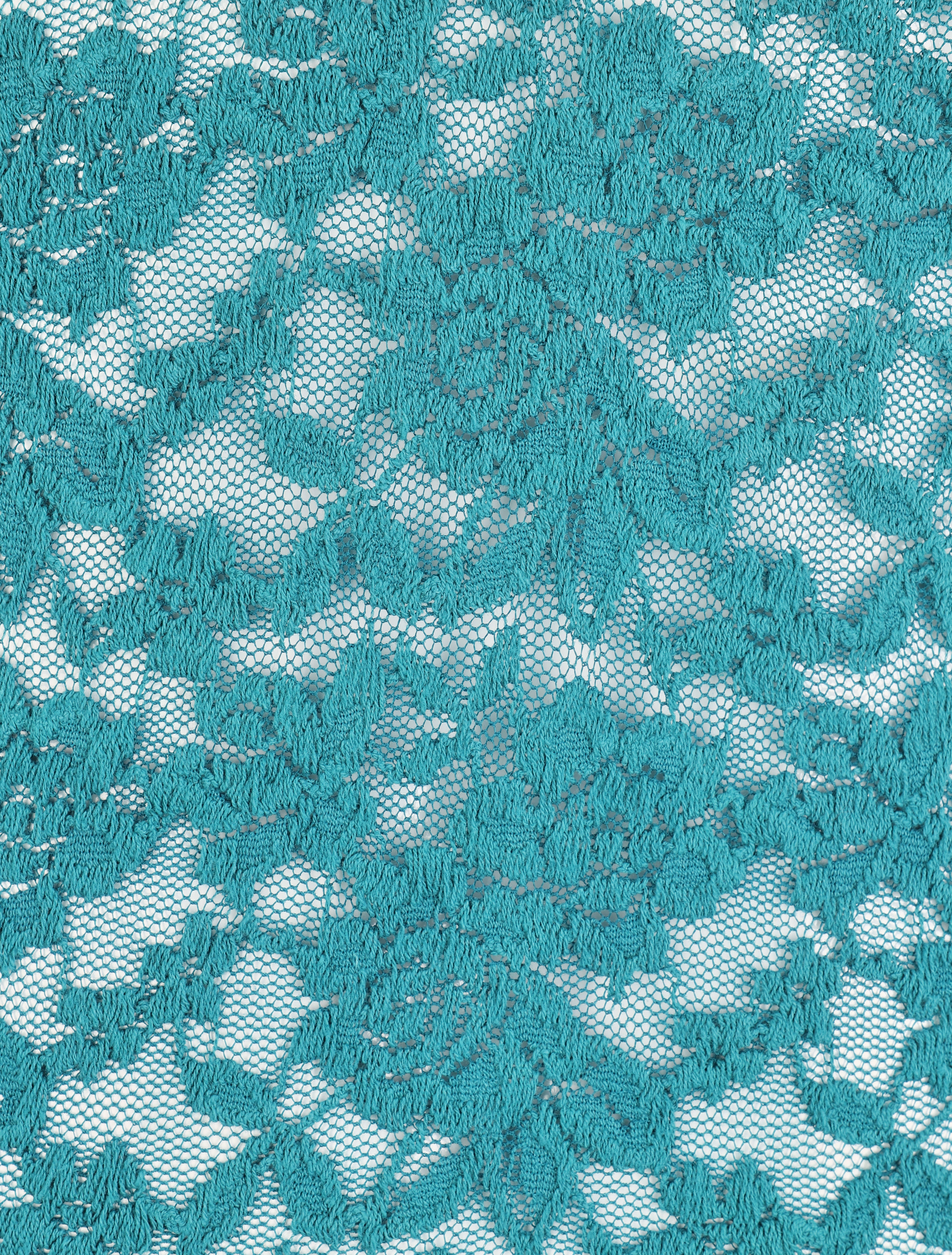 Top en dentelle transparent - Bleu canard - 3