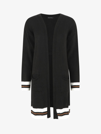 Gilet long coupe droite - Noir - 4