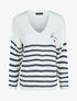 Pull marinière droit motif coeur - Bleu - 1