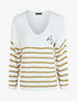 Pull marinière droit motif coeur - Moutarde - 4