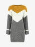 Robe pull ample morif V - Moutarde - 4