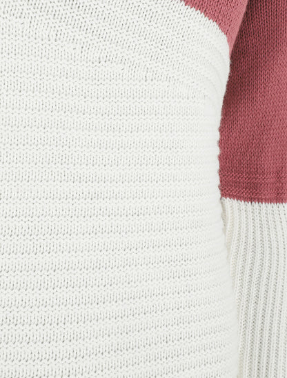 Pull droit texturé col bateau - Rose - 3