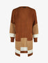 Gilet long rayé manches longues - Camel - 1