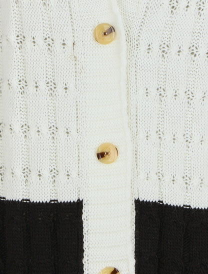 Gilet mi-long motif rayé - Gris clair - 3