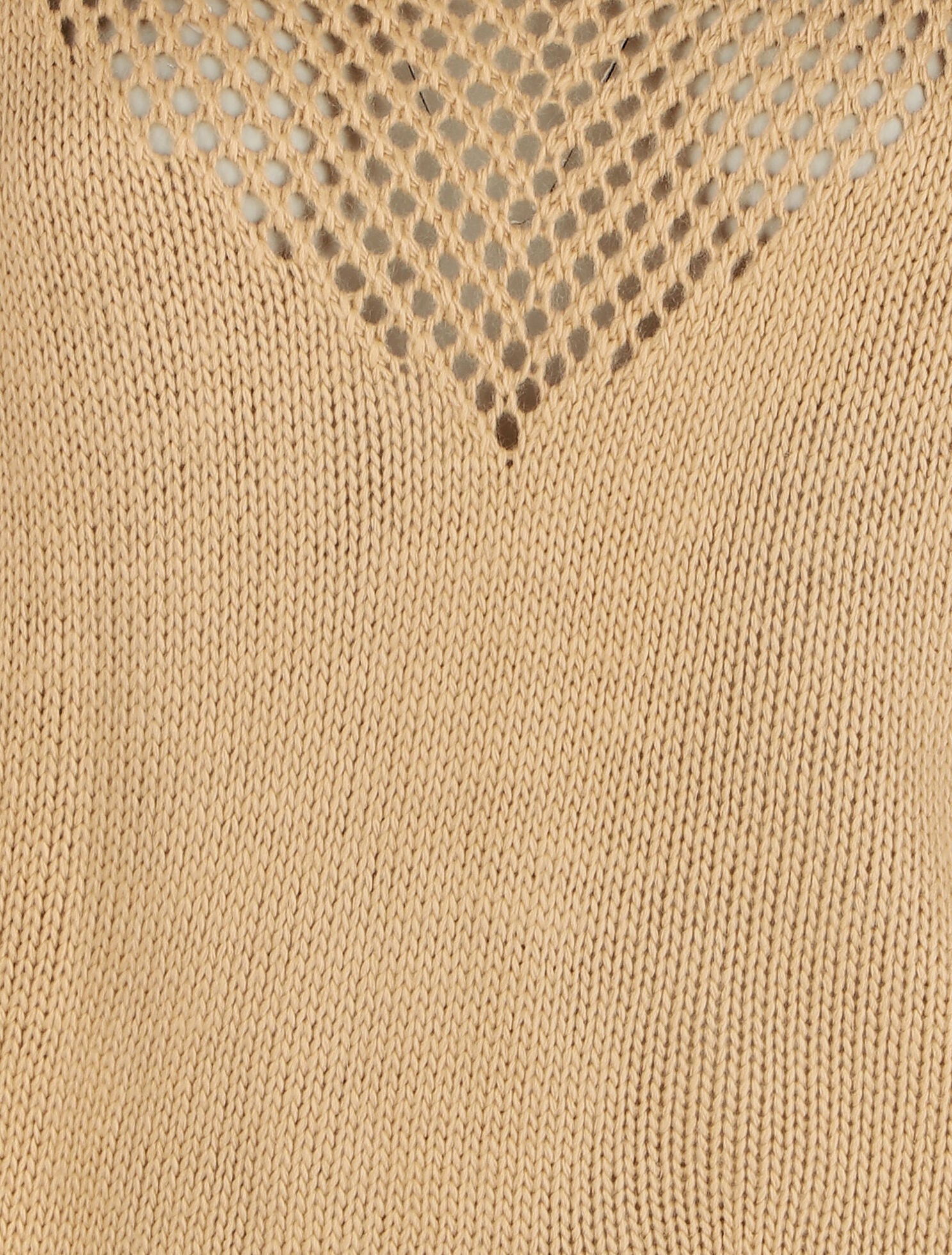 Pull droit col bateau en maille ajourée - Camel - 3