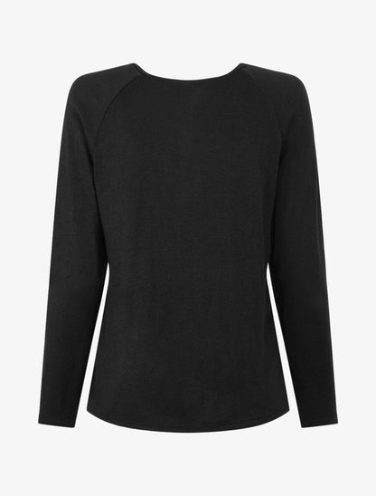Pull fin uni à col zippé - Noir - 2