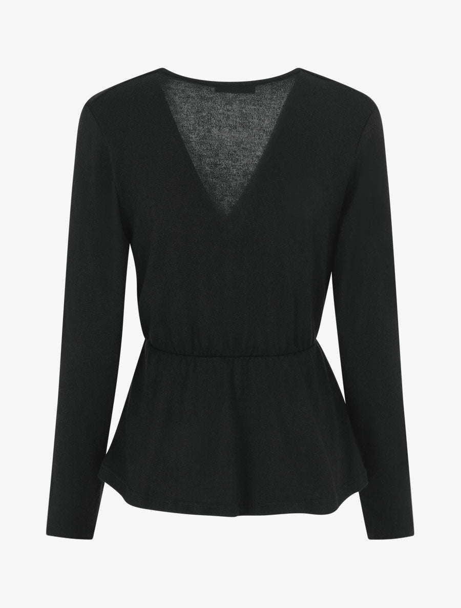 Pull uni col cache-coeur - Noir - 2