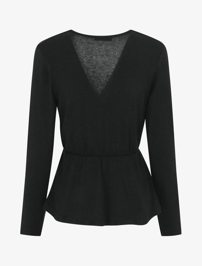 Pull uni col cache-coeur - Noir - 2