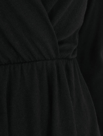Pull uni col cache-coeur - Noir - 3