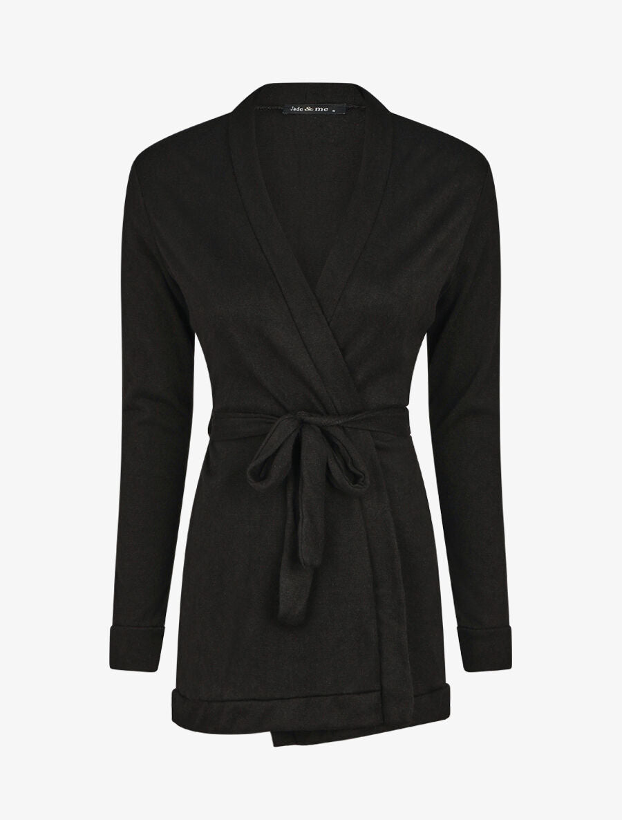 Gilet mi-long coupe droite - Noir - 4