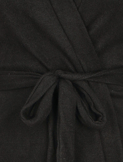 Gilet mi-long coupe droite - Noir - 3