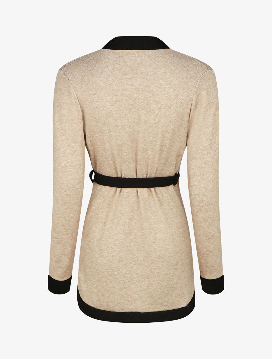 Gilet mi-long coupe droite - Beige - 2