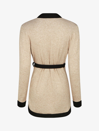 Gilet mi-long coupe droite - Beige - 2
