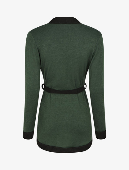 Gilet mi-long coupe droite - Vert foncé - 2