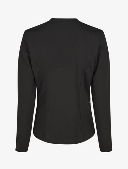 Veste droite uni poches zippées - Noir - 2