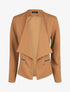 Veste droite uni poches zippées - Camel - 4