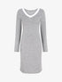 Robe droite mi-longue col V - Gris - 6