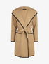Veste longue à capuche coupe droite - Beige - 1