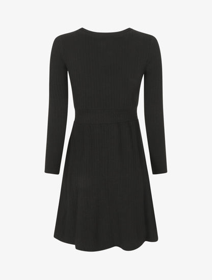 Robe pull uni coupe patineuse - Noir - 2