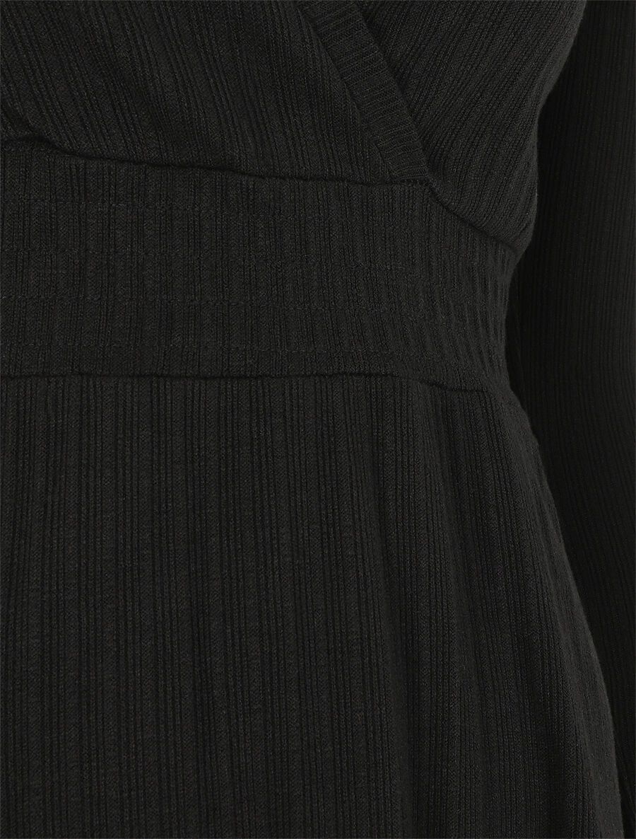Robe pull uni coupe patineuse - Noir - 3