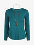 Pull droit dos boutonné - Bleu canard - 1