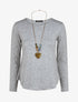 Pull droit dos boutonné - Gris - 1