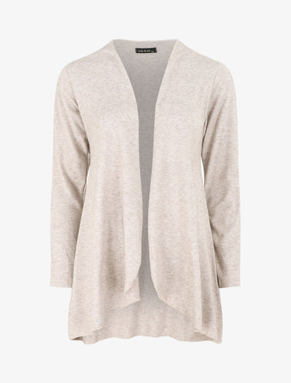 Gilet basique en maille - Beige - 1