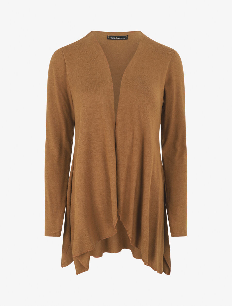 Gilet basique en maille - Camel - 4