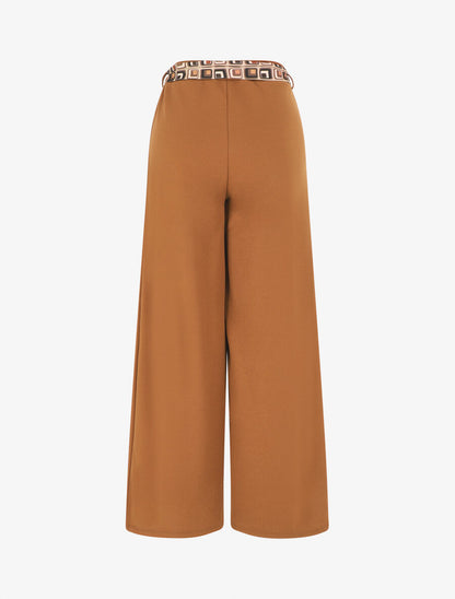 Pantalon ample taille haute uni - Camel - 2