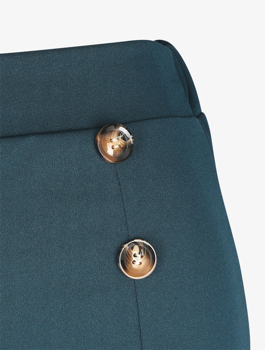 Pantalon à pont ample taille haute - Bleu canard - 3