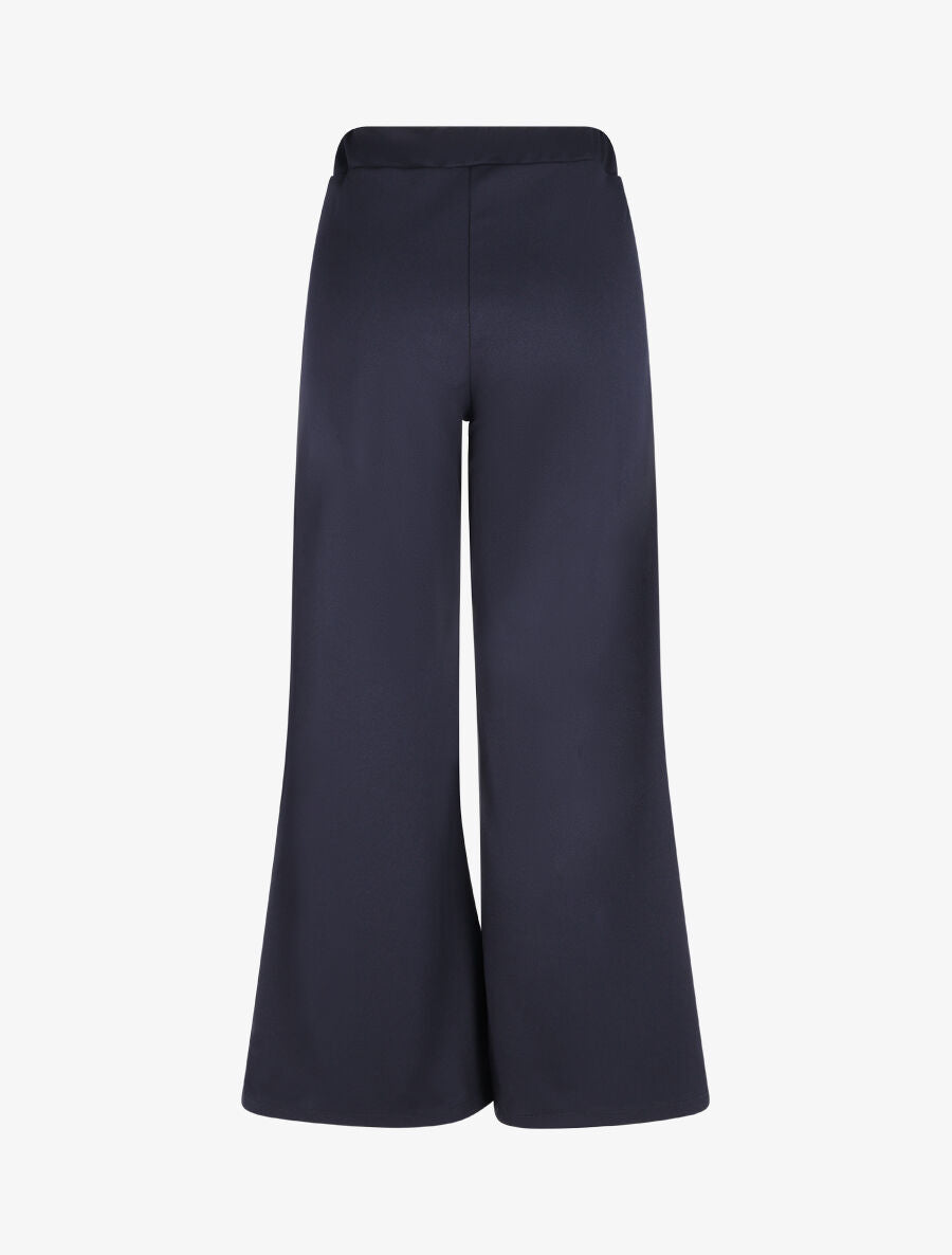Pantalon à pont ample taille haute - Marine - 2