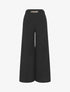 Pantalon ample taille haute élastiquée - Noir - 1