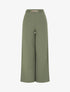 Pantalon ample taille haute élastiquée - Kaki - 1