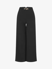 Pantalon uni à taille élastiqué - Noir - 1