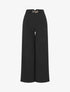 Pantalon uni à taille élastiqué - Noir - 1