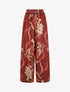 Pantalon ample taille haute imprimé floral - Rouille - 6