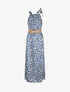 Robe longue à imprimé fleuri - Marine - 4