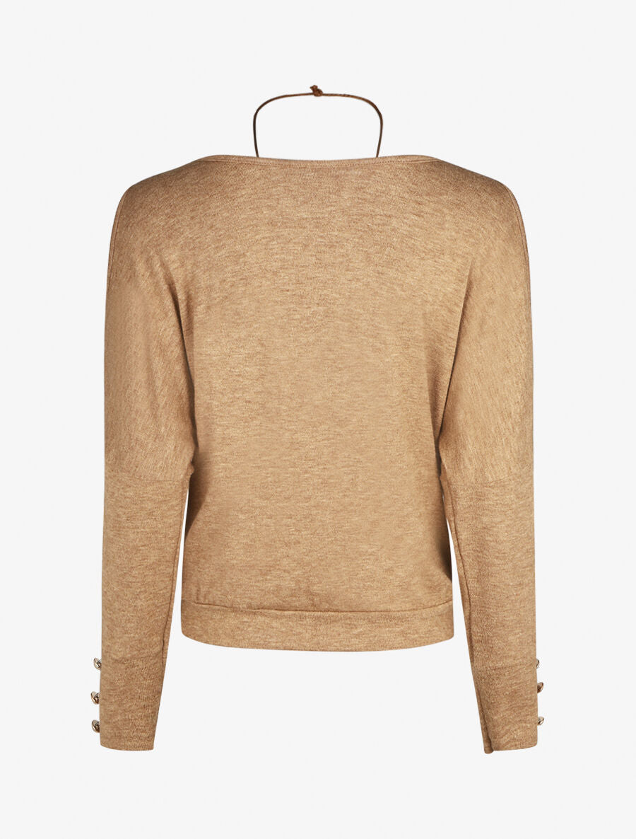Pull ample à épaules dénudées - Camel - 2